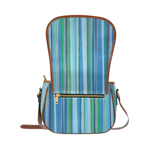 painted stripe Saddle Bag/Small (Model 1649) Full Customization