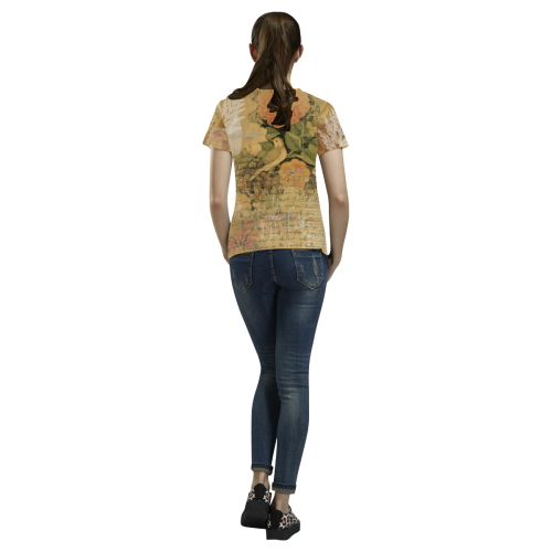 Ancient garden All Over Print T-Shirt for Women (USA Size) (Model T40)
