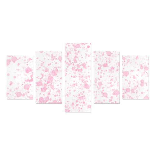 Pink Carnations Splatter Canvas Print Sets C (No Frame)
