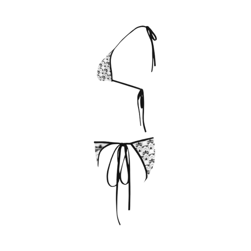 White Background Stormie Helmet Print String Bikini Custom Bikini Swimsuit