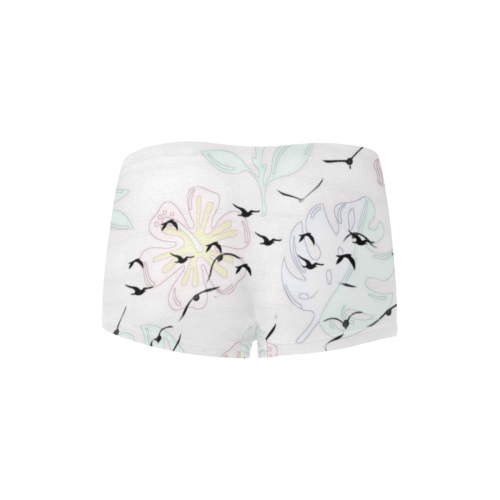 trendy birds pastel floral by JamColors Women's All Over Print Boyshort Panties (Model L31)