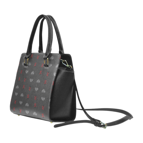 UGLY ROSE Black Purse Rivet Shoulder Handbag (Model 1645)