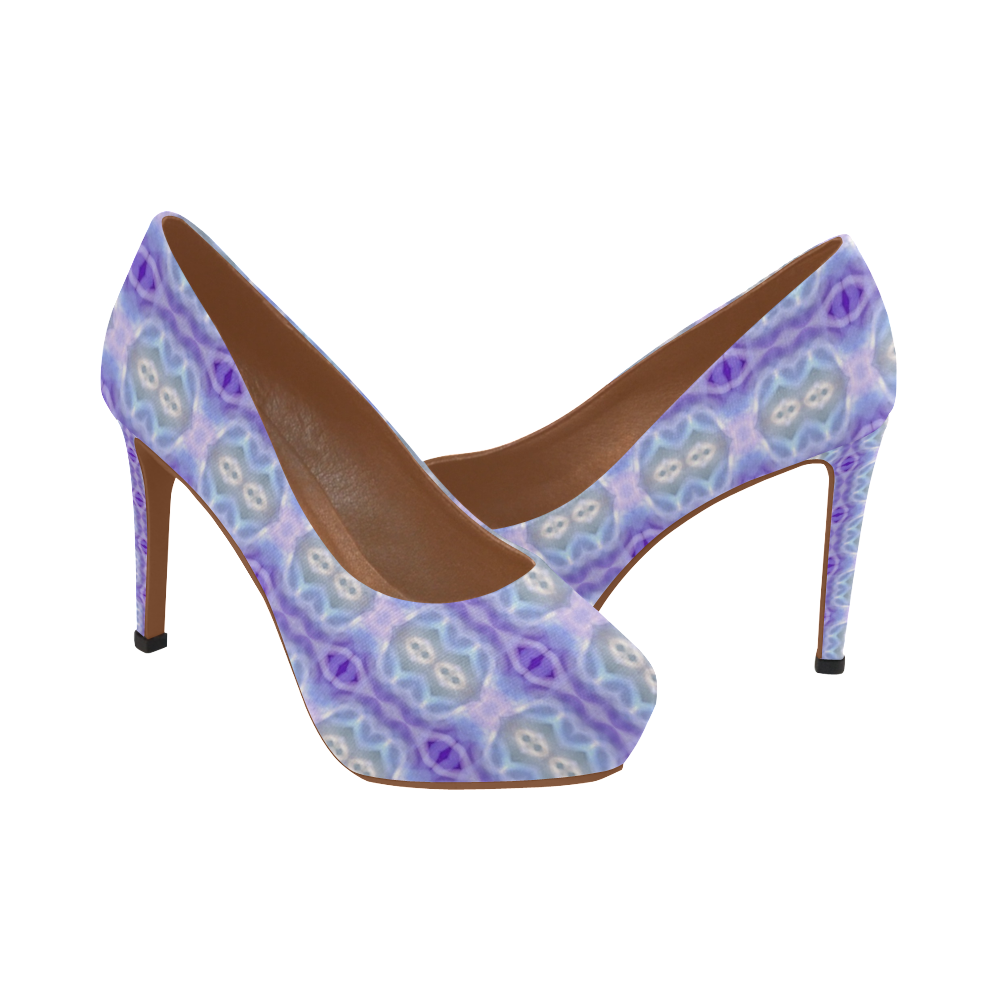 purple and white heels