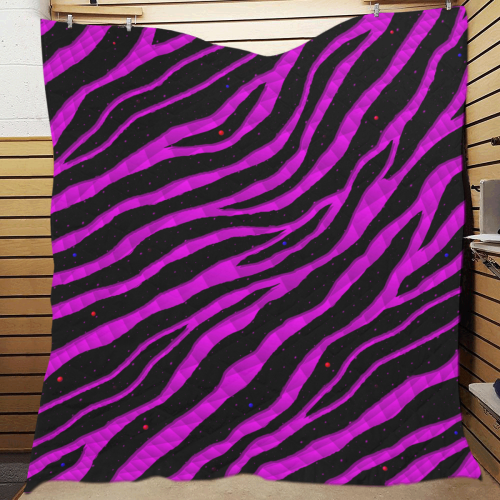 Ripped SpaceTime Stripes - Pink Quilt 70"x80"