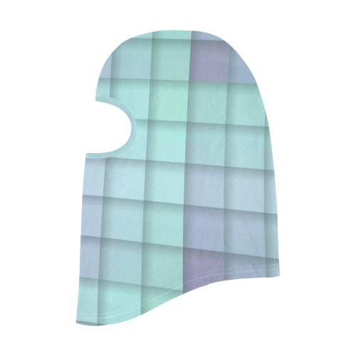 Glass Mosaic Mint Green and Violet Geometrical All Over Print Balaclava
