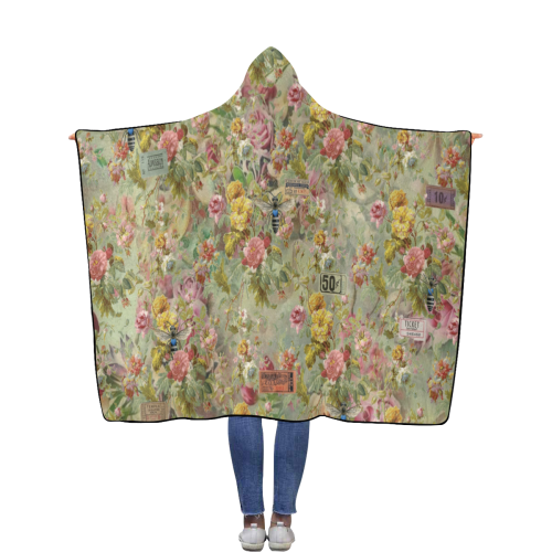 Flower Festival Flannel Hooded Blanket 56''x80''