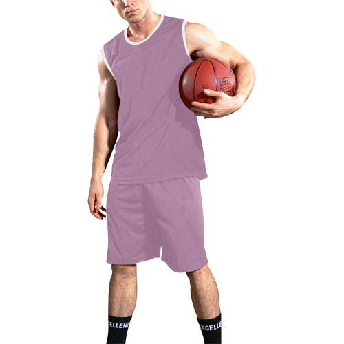 color mauve All Over Print Basketball Uniform