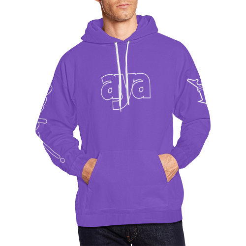 AYA HD PURPLE1 All Over Print Hoodie for Men/Large Size (USA Size) (Model H13)