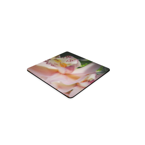 pink orchid soft crop Square Coaster