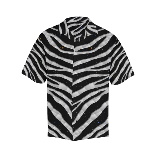 Ripped SpaceTime Stripes - White Hawaiian Shirt (Model T58)