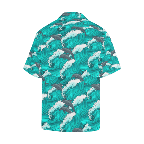 Happy Dolphins Hawaiian Shirt (Model T58)