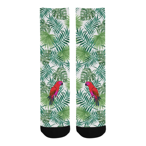 Parrot And Leaves Men's Custom Socks