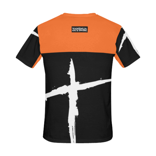 Orange All Over Print T-Shirt for Men (USA Size) (Model T40)