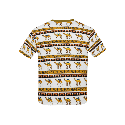 Camel Kids' All Over Print T-Shirt with Solid Color Neck (Model T40)