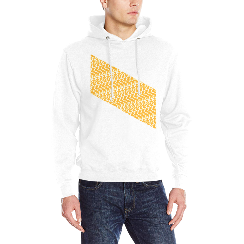 NUMBERS Collection White/Sunlight 1234567 Flag Men's Classic Hoodie (Model H17)