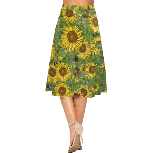 Sunflower Field Aoede Crepe Skirt (Model D16)