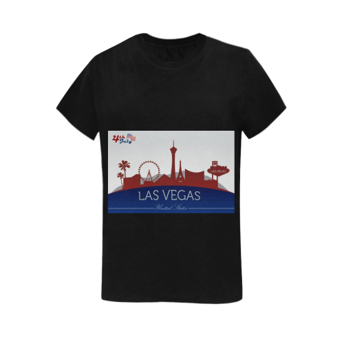 Las Vegas Fourth Of July Women's T-Shirt in USA Size (Two Sides Printing)