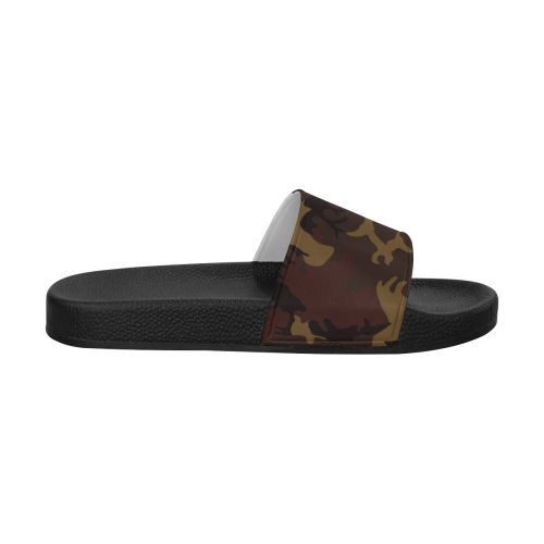 Camo Dark Brown Men's Slide Sandals (Model 057)