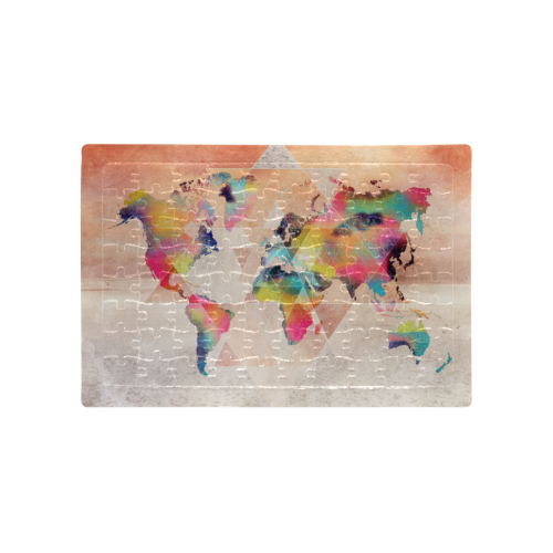 world map #map #worldmap A4 Size Jigsaw Puzzle (Set of 80 Pieces)