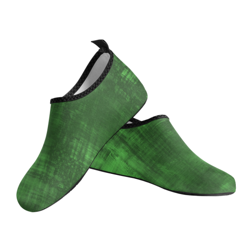 Green Grunge Women's Slip-On Water Shoes (Model 056)