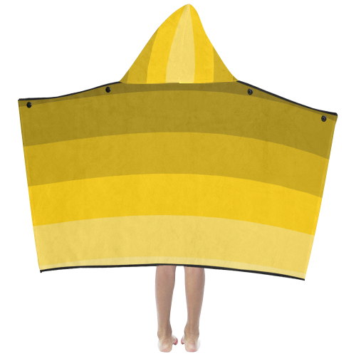 Green yellow stripes Kids' Hooded Bath Towels