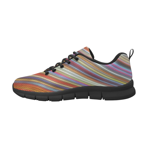 Wild Wavy Lines 16 Women's Breathable Running Shoes (Model 055)