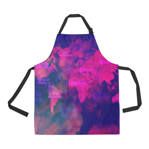 world map #world #map All Over Print Apron
