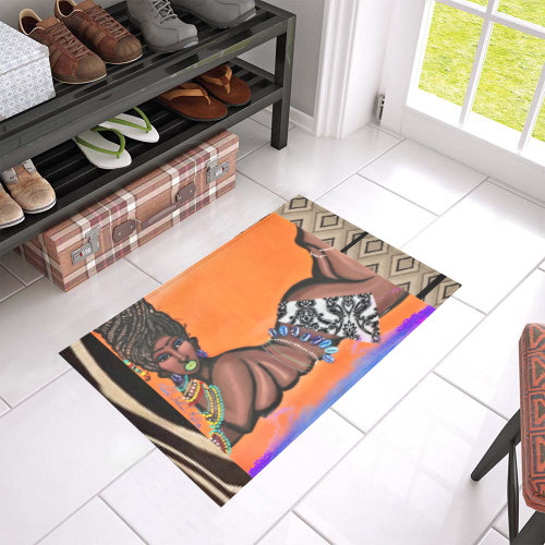 BROWNSUGAorg beaded goddes rug Azalea Doormat 24" x 16" (Sponge Material)