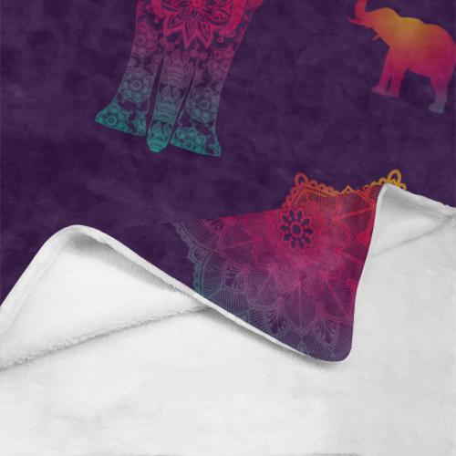 Colorful Elephant Mandala Ultra-Soft Micro Fleece Blanket 60"x80"