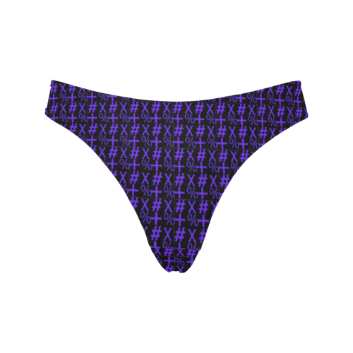 NUMBERS Collection Symbols Purple Women's All Over Print Thongs (Model L30)