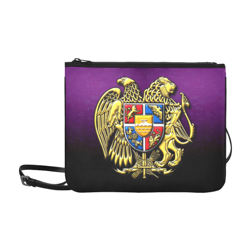 coat of arms of Armenia Հայաստանի զինանշանը Slim Clutch Bag (Model 1668)
