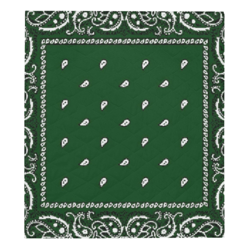 KERCHIEF PATTERN GREEN Quilt 70"x80"