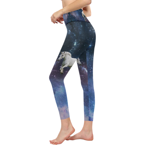 Unicorn and Space Women's All Over Print High-Waisted Leggings (Model L36)