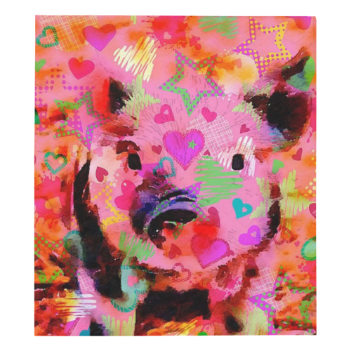 sweet Piglet graffiti Quilt 70"x80"