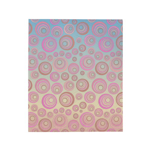 Retro Psychedelic Pink and Blue Quilt 50"x60"