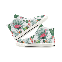 Awesome Flamingo And Zebra Vancouver H Men's Canvas Shoes (1013-1)
