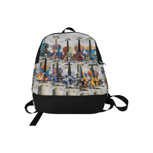 Music Backpack Violin Print Colorful Juleez Fabric Backpack for Adult (Model 1659)