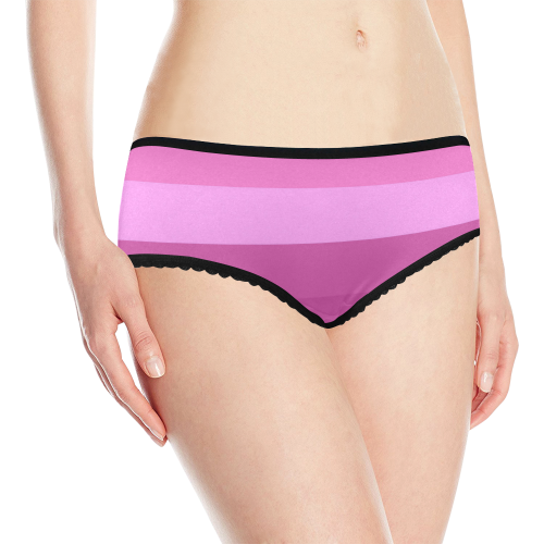 Shades Of Pink Stripes Women's All Over Print Classic Briefs (Model L13)