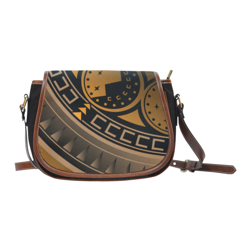 Horse War Shield (Orange) Saddle Bag/Small (Model 1649)(Flap Customization)