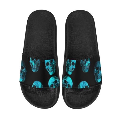 skulls blue by JamColors Men's Slide Sandals (Model 057)