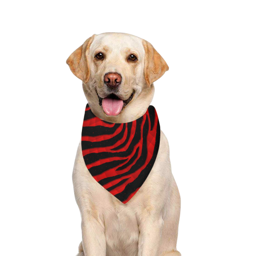 Ripped SpaceTime Stripes - Red Pet Dog Bandana/Large Size