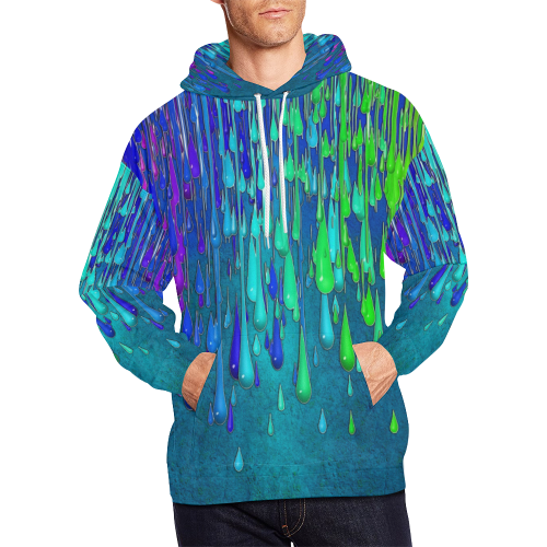 dripping paint All Over Print Hoodie for Men/Large Size (USA Size) (Model H13)