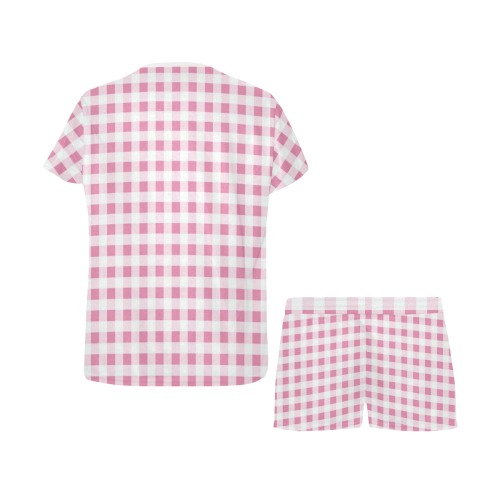 Petal Pink Gingham Women's Short Pajama Set