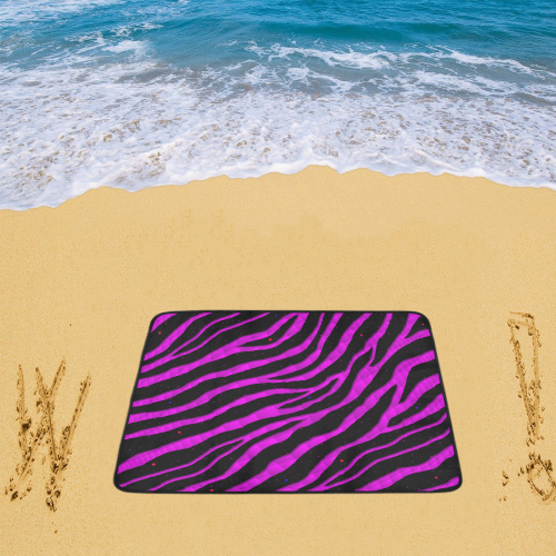 Ripped SpaceTime Stripes - Pink Beach Mat 78"x 60"