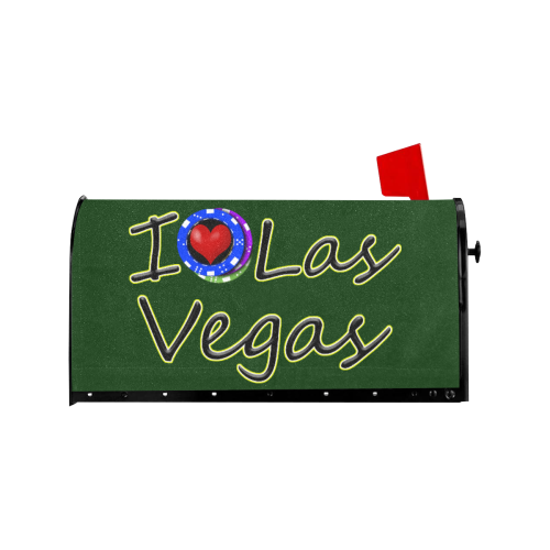 Las Vegas Love Poker Chips on Green Mailbox Cover