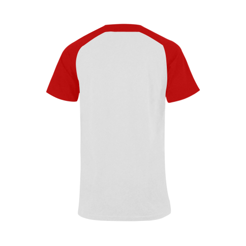 Punk Rock Sugar Skull Dog Red Men's Raglan T-shirt (USA Size) (Model T11)