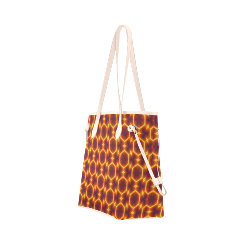 Orange Kaleidoscope Clover Canvas Tote Bag (Model 1661)