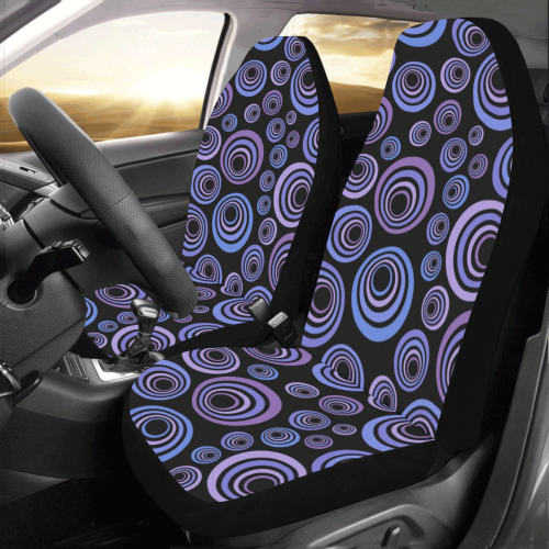 Retro Psychedelic Ultraviolet Blue Pattern Car Seat Covers (Set of 2)