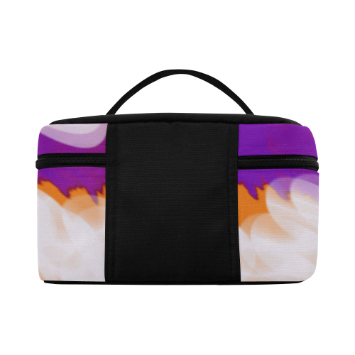 Purple Orange Tie Dye Swirl Abstract Cosmetic Bag/Large (Model 1658)