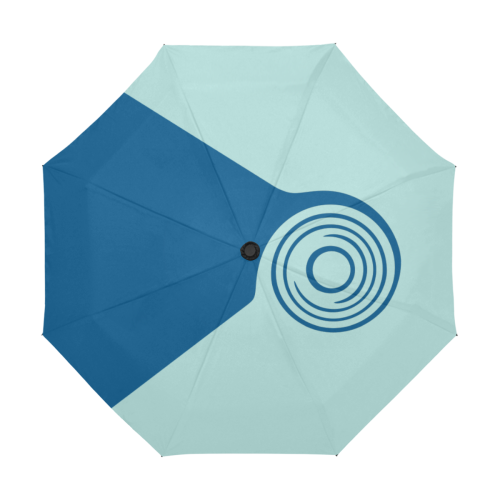 Classic Blue Angle Curl on Bleached Coral Anti-UV Auto-Foldable Umbrella (U09)